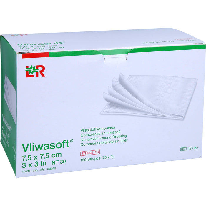 Vliwasoft Vliesstoffkompresse steril 7,5x7,5cm, 150 St KOM