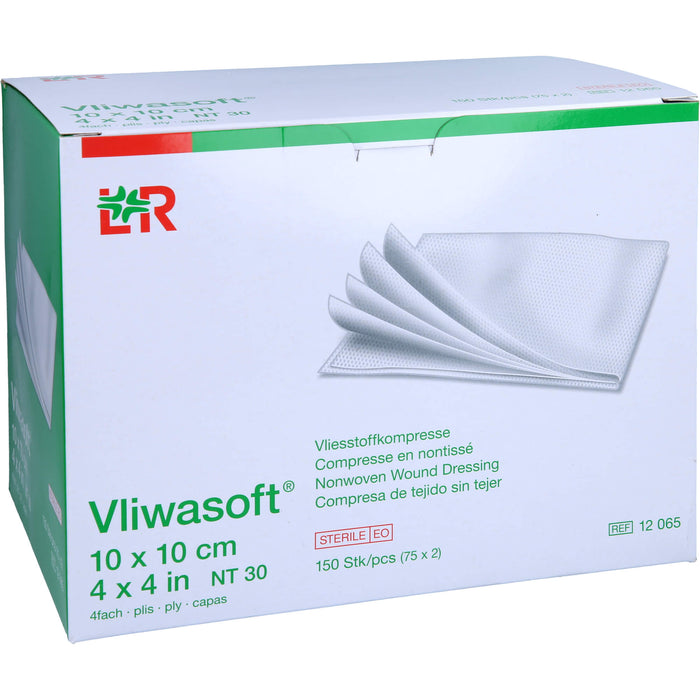 Vliwasoft Vliesstoffkompresse steril 10x10cm, 150 St KOM