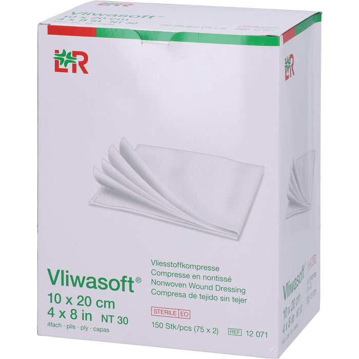 Vliwasoft Vliesstoffkompresse steril 10x20cm, 150 St KOM