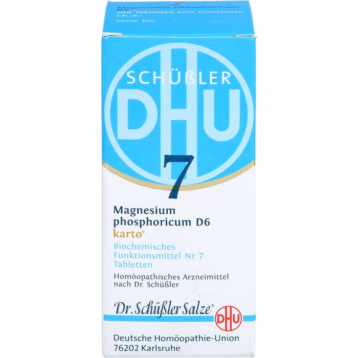 DHU Schüßler-Salz Nr. 7 Magnesium phosphoricum D6 Karto – Das Mineralsalz der Muskeln und Nerven – das Original, 200 St. Tabletten