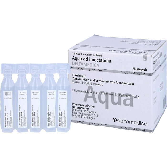 DELTAMEDICA Aqua ad injectabilia 20 ml Lösung, 20 St. Ampullen