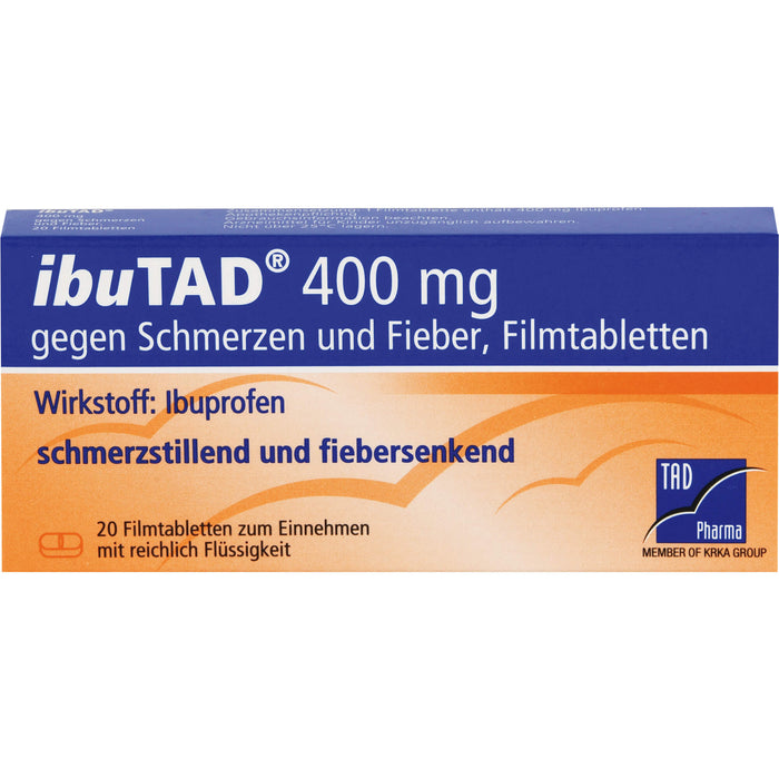 ibuTAD 400 mg Filmtabletten gegen Schmerzen und Fieber, 20 St. Tabletten