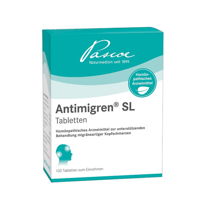 Pascoe Antimigren SL Tabletten bei migräneartigen Kopfschmerzen, 100 St. Tabletten