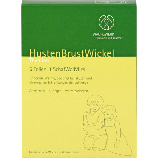 WACHSWERK Husten Brust Wickel Thymian 0,5% bei Erkrankungen der Luftwege für Säuglinge ab 8 Wochen, Kinder und Erwachsene, 6 St. Packung