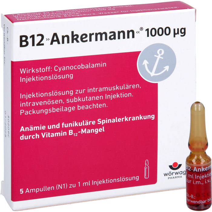 B12 Ankermann® 1000 µg, Injektionslösung, 5 St. Ampullen
