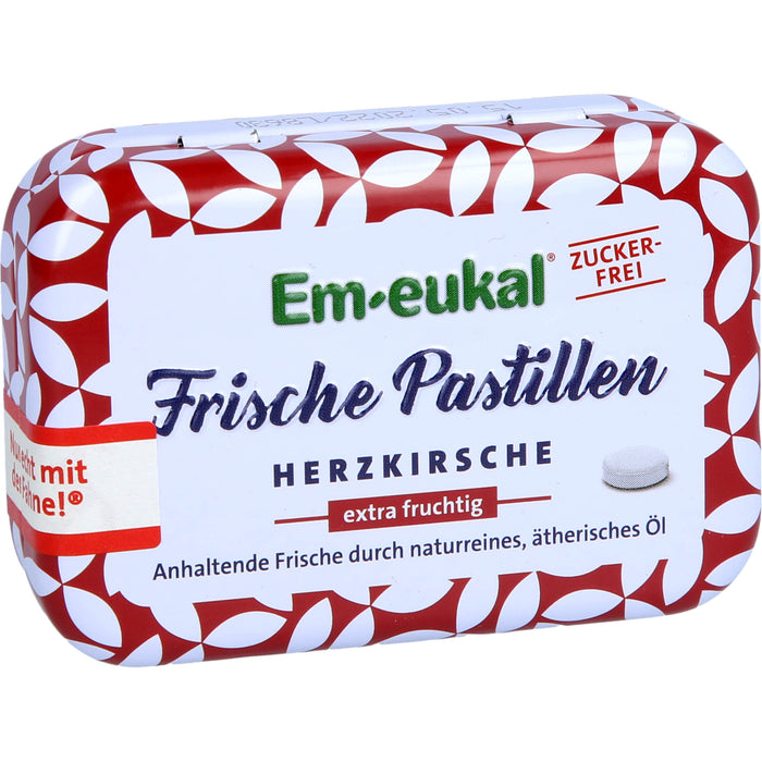Em-eukal Frische Pastillen Herzkirsche zuckerfrei, 20 g Pastillen