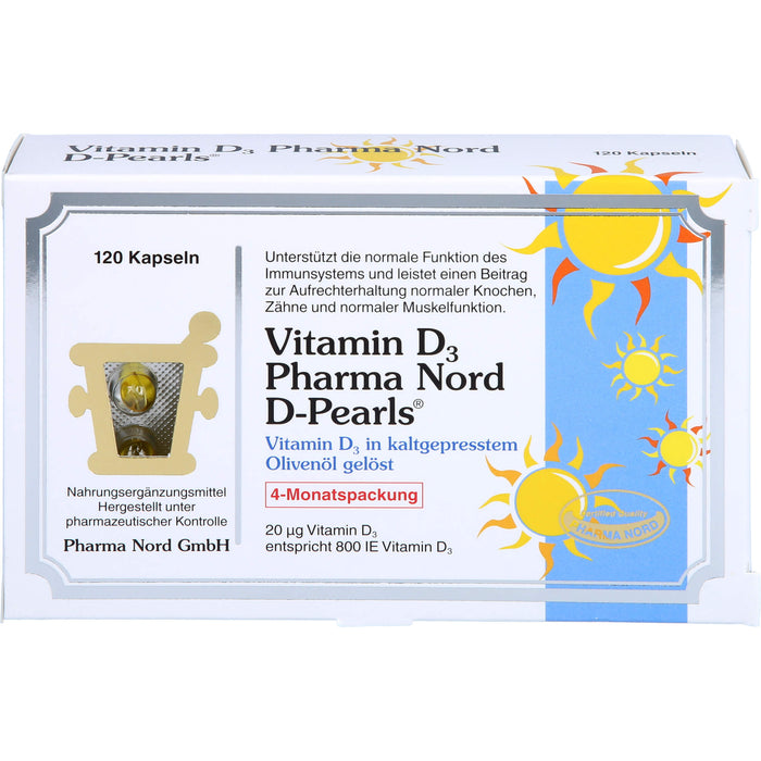 Vitamin D3 Pharma Nord D-Pearls Kapseln, 120 St. Kapseln