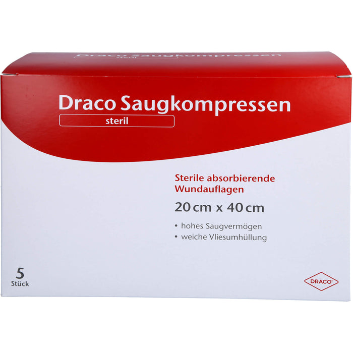 DRACO Saugkompressen steril 20 x 40 cm, 5 St. Kompressen