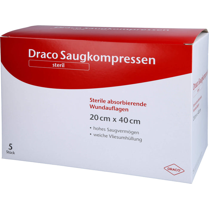 DRACO Saugkompressen steril 20 x 40 cm, 5 St. Kompressen