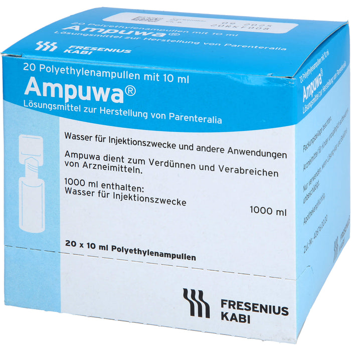 Ampuwa , Lösungsmittel zur Herstellung von Parenteralia Polyethylenampullen, 10 ml, 200 ml Lösung