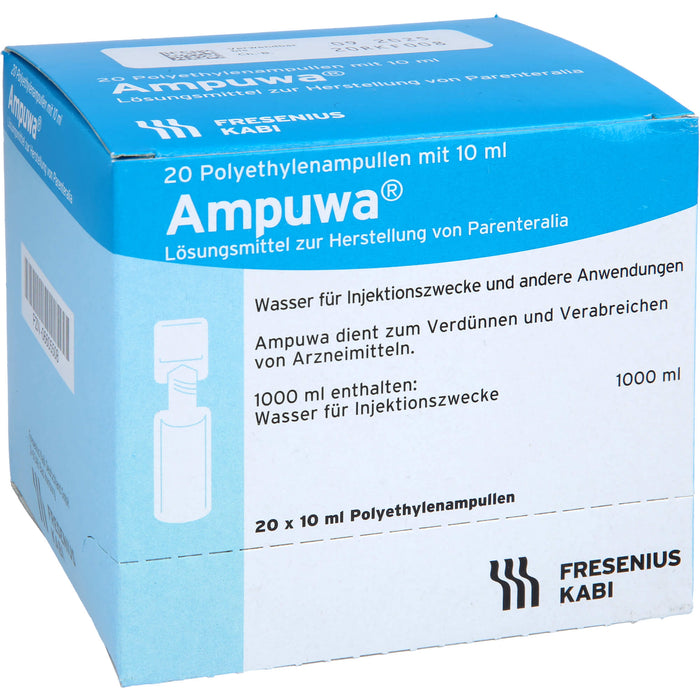 Ampuwa , Lösungsmittel zur Herstellung von Parenteralia Polyethylenampullen, 10 ml, 200 ml Lösung