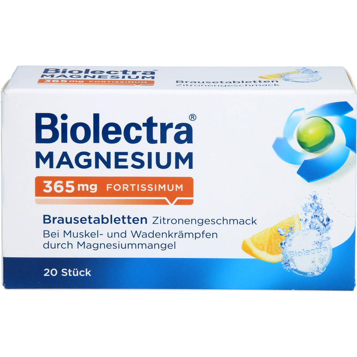 Biolectra Magnesium 365 mg fortissimum Brausetabletten Zitronengeschmack, 20 St. Tabletten