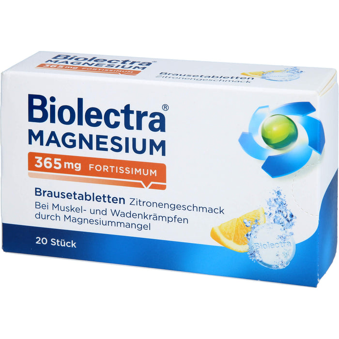 Biolectra Magnesium 365 mg fortissimum Brausetabletten Zitronengeschmack, 20 St. Tabletten