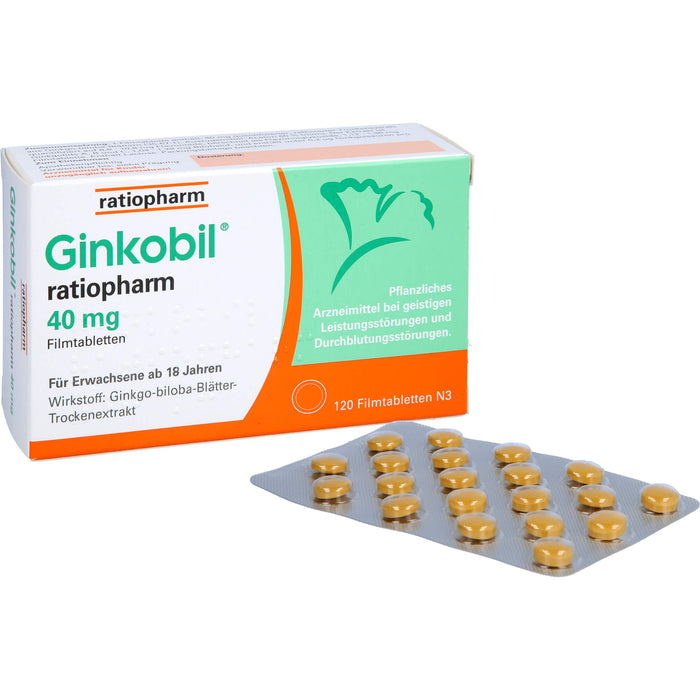 Ginkobil® ratiopharm 40 mg Filmtabletten, 120 St FTA