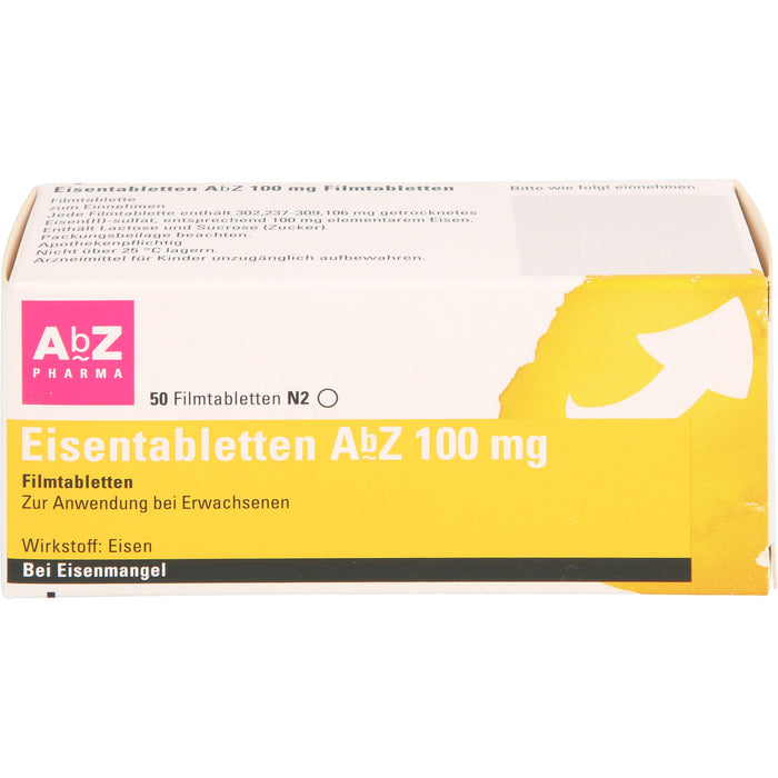 Eisentabletten AbZ 100 mg Filmtabletten, 50 St. Tabletten