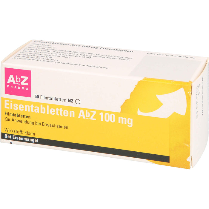 Eisentabletten AbZ 100 mg Filmtabletten, 50 St. Tabletten