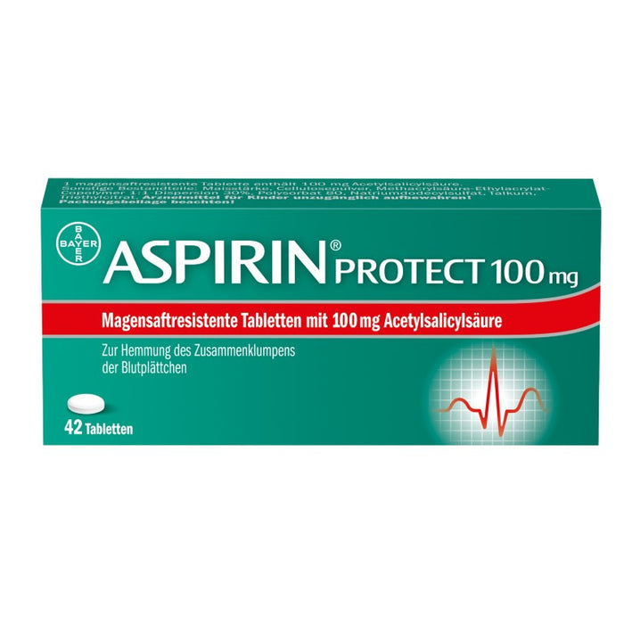 ASPIRIN Protect 100 mg magensaftresistente Tabletten, 42 pcs. Tablets