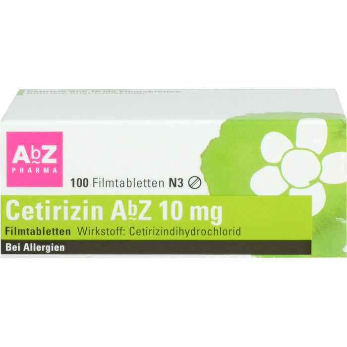 Cetirizin AbZ 10 mg Filmtabletten bei Allergien, 100 pcs. Tablets