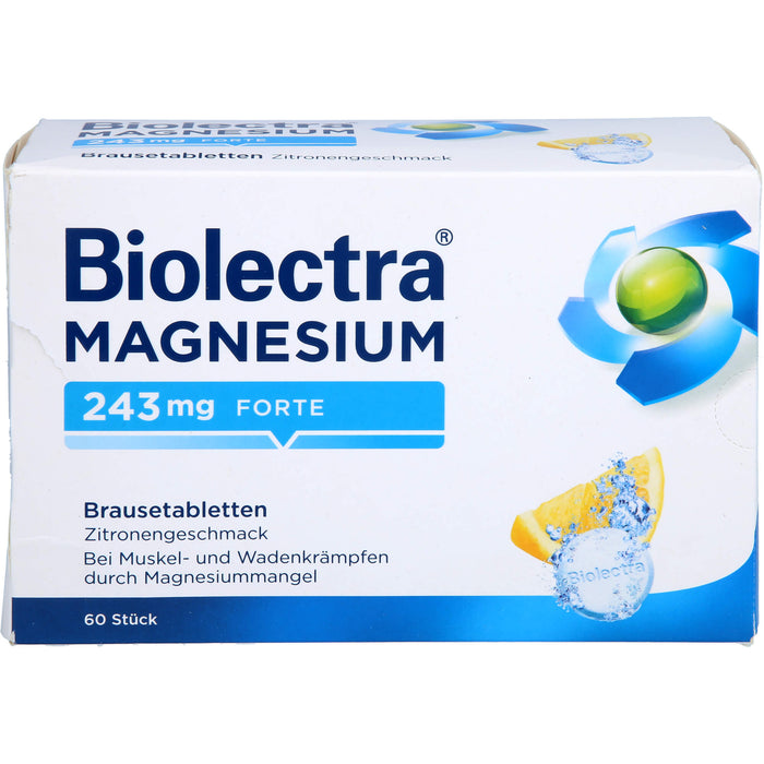 Biolectra Magnesium 243 mg forte Brausetabletten Zitronengeschmack, 60 pcs. Tablets
