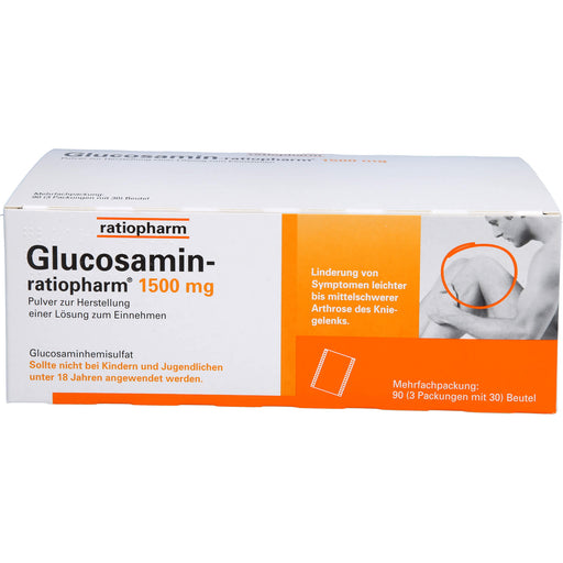 Glucosamin-ratiopharm 1500 mg Pulver bei Kniegelenk-Arthrose, 90 St. Beutel