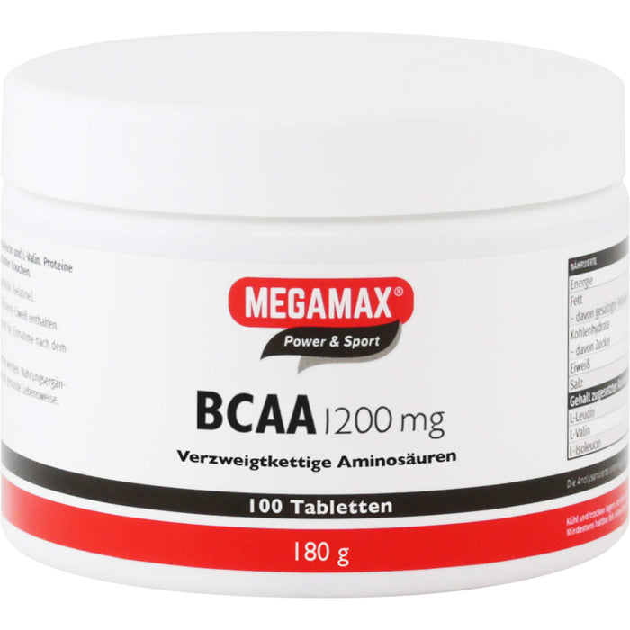 MEGAMAX Power & Sport BCAA 1200 mg Tabletten, 100 St. Tabletten
