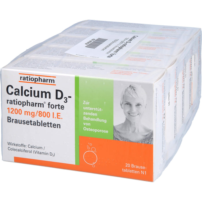 Calcium D3-ratiopharm® forte, 1200mg/800 I.E. Brausetabletten, 100 St BTA