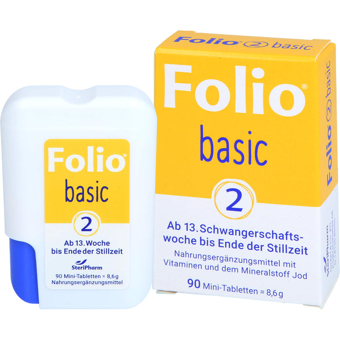 Folio 2 Basic ab 13.Schwangerschaftswoche bis Ende der Stillzeit, 90 St. Tabletten
