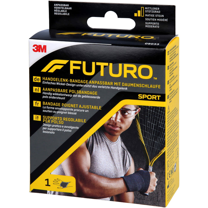 3M FUTURO SPORT Handgelenk-Bandage zur Entlastung schwacher oder schmerzender Handgelenke, 1 St. Bandage