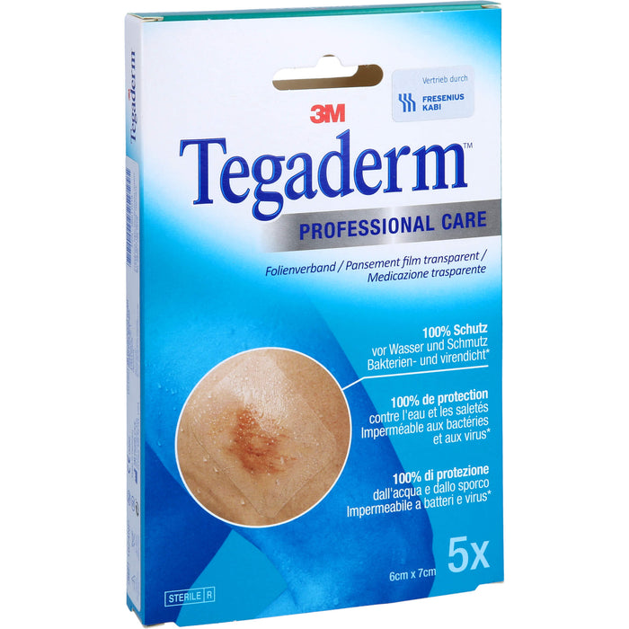 3M Tegaderm Film 6 x 7 cm atmungsaktiver Transparentverband, 5 St. Pflaster