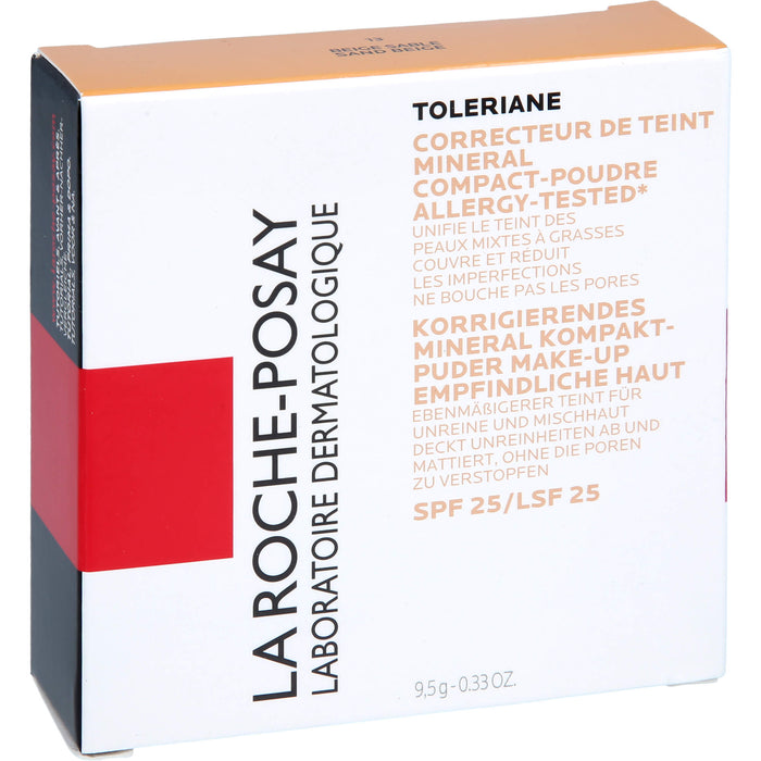 La Roche-Posay Toleriane korrigierendes Mineral Kompaktpuder Make-up Nr. 13 Sand Beige für empfindliche Haut, 9 g Puder