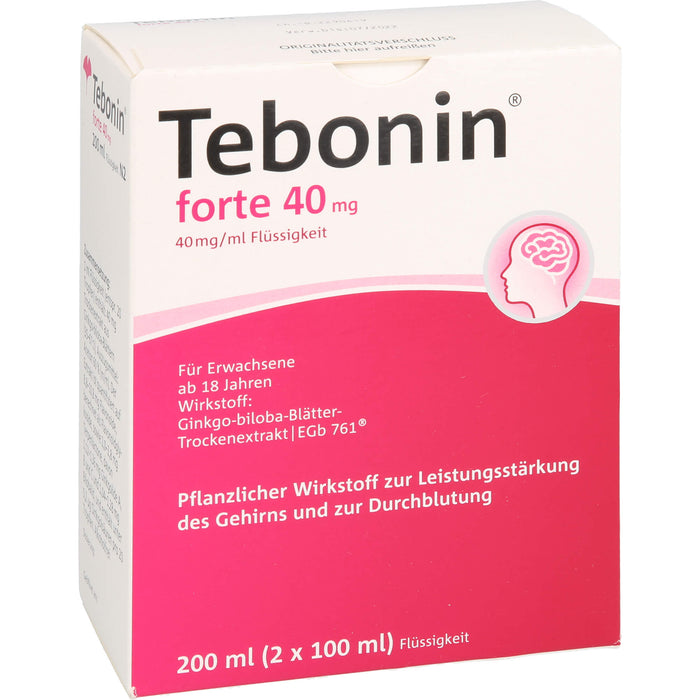 Tebonin forte 40 mg Lösung zur Leistungsstärkung des Gehirns und zur Durchblutung, 200 ml Lösung