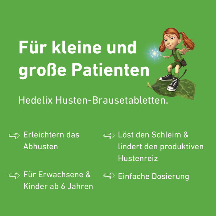Hedelix Husten-Brausetabletten – natürlich wirksam gegen Husten, fruchtig lecker im Geschmack, 20 St. Tabletten