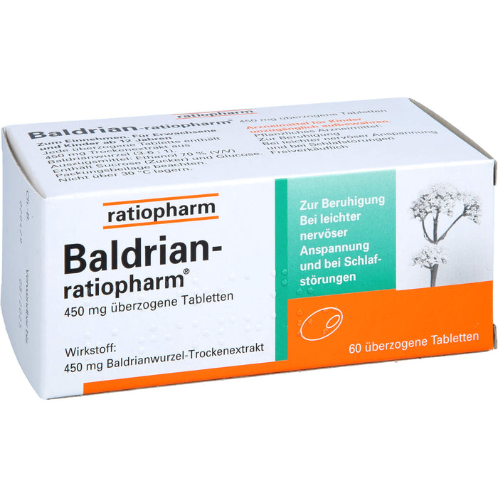 Baldrian-ratiopharm überzogene Tabletten zur Beruhigung, 60 pcs. Tablets