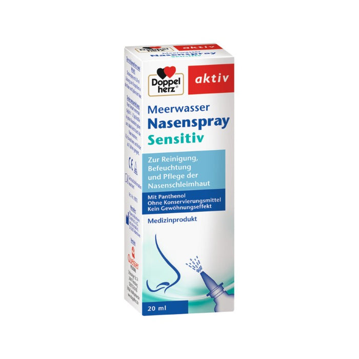 Doppelherz aktiv Meerwasser Nasenspray sensitiv mit Panthenol, 20 ml Lösung