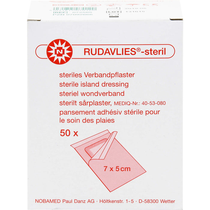 RUDAVLIES STERIL 7CMX5CM VERBANDPFLASTER, 50 St PFL