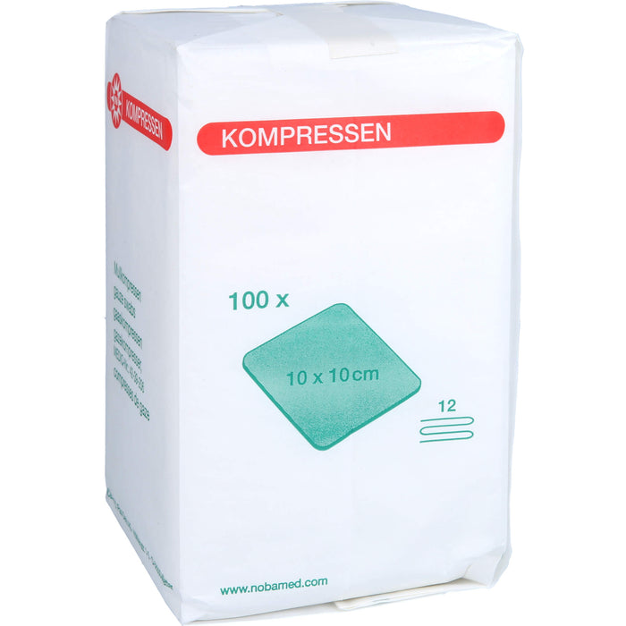 MULLKOMPRESSE 10X10CM 12FACH, 100 St KOM