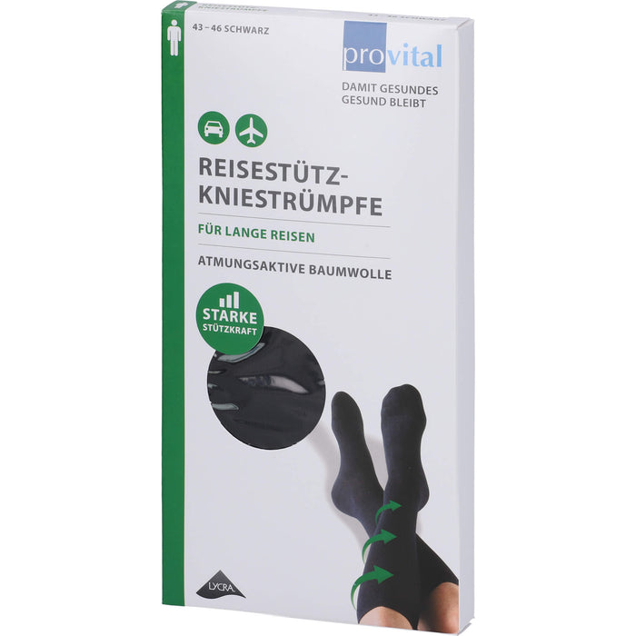 ProVital Reisekniestrumpf schwarz Gr.43-46, 2 St. Strümpfe