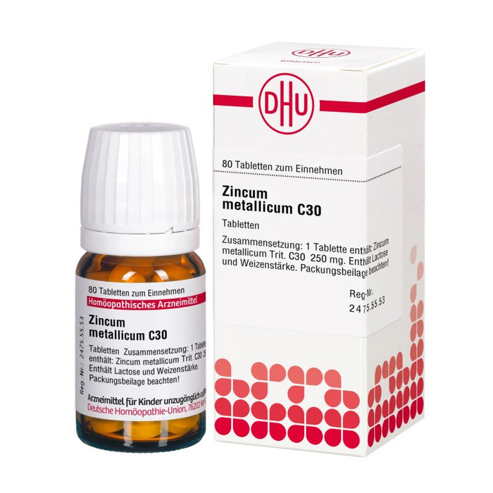 DHU Zincum metallicum C30 Tabletten, 80 St. Tabletten