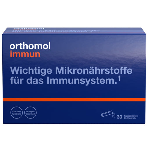 Orthomol Immun - Mikronährstoffe zur Unterstützung des Immunsystems - mit Vitamin C, Vitamin D und Zink - Orangen-Geschmack, 30 St. Tagesportionen