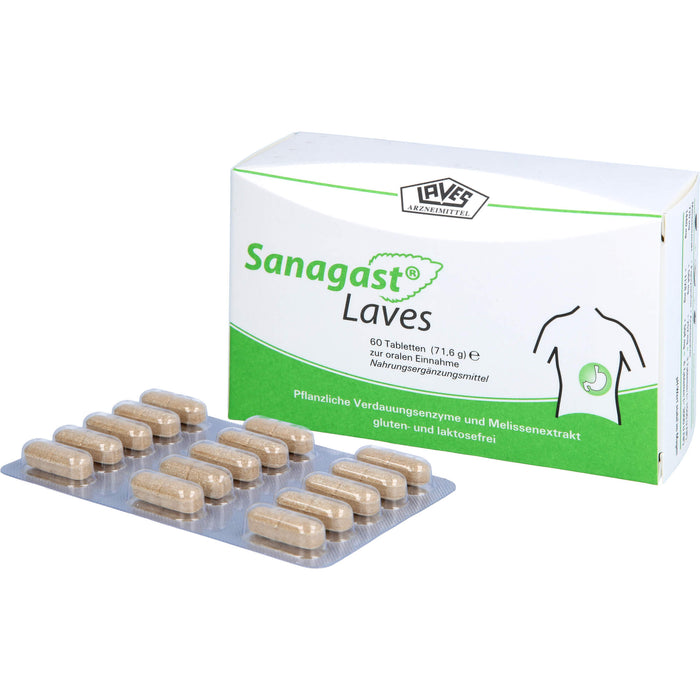 Sanagast Laves Tabletten zur Unterstützung einer gesunden Eiweißverdauung, 60 St. Tabletten