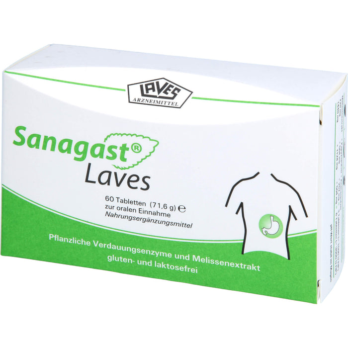 Sanagast Laves Tabletten zur Unterstützung einer gesunden Eiweißverdauung, 60 St. Tabletten