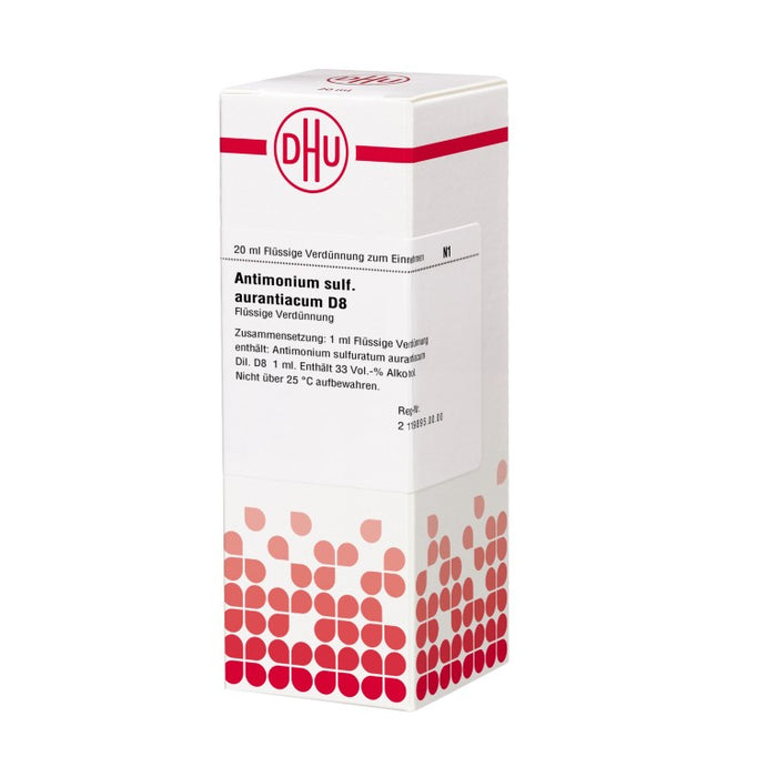 Antimonium sulfuratum aurantiacum D8 DHU Dilution, 20 ml Lösung