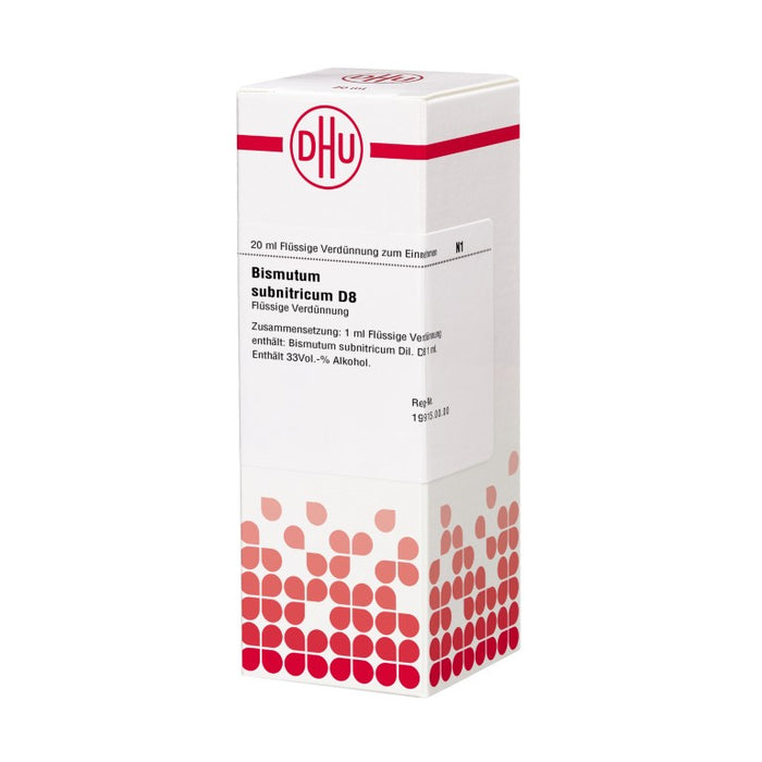 Bismutum subnitricum D8 DHU Dilution, 20 ml Lösung