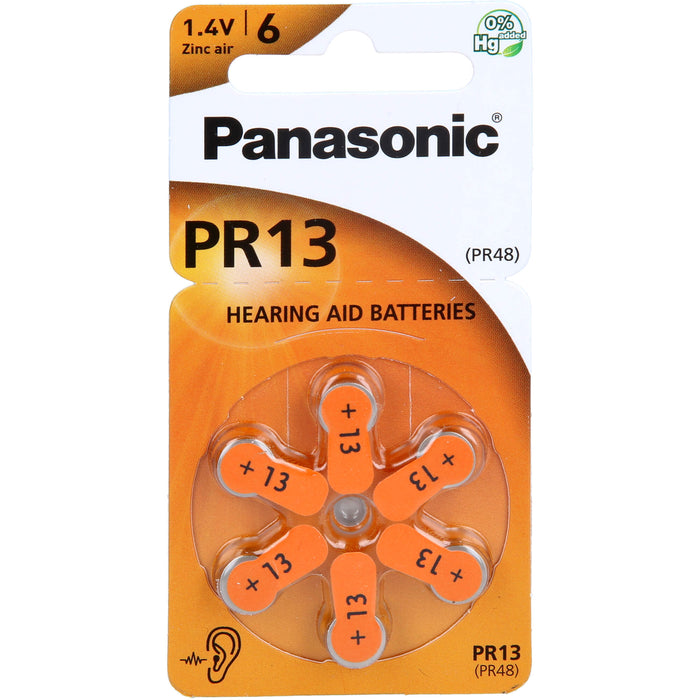 Batterie f. Hörgeräte Panasonic PR 13, 6 St 