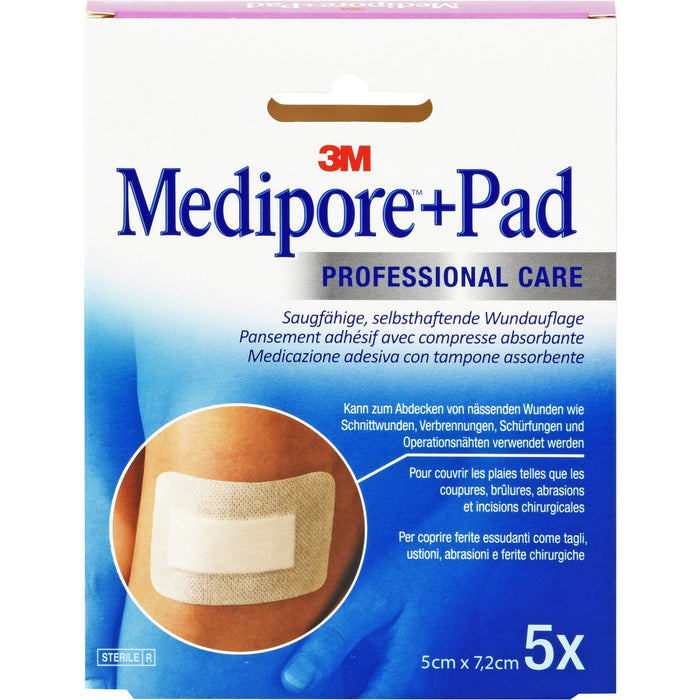 Medipore +Pad 5,0 cm x 7,2 cm, 5 St. Pflaster