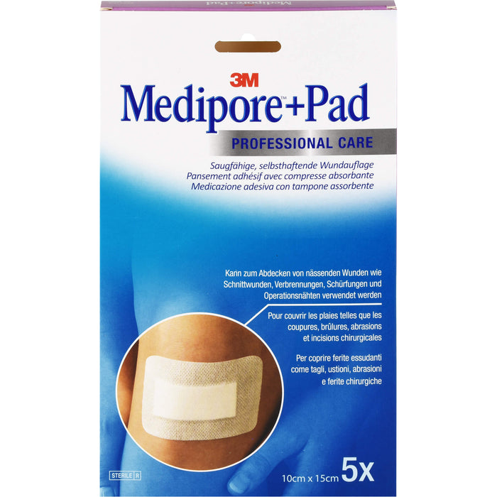 Medipore + Pad 10,0 cm x 15,0 cm, 5 St. Pflaster