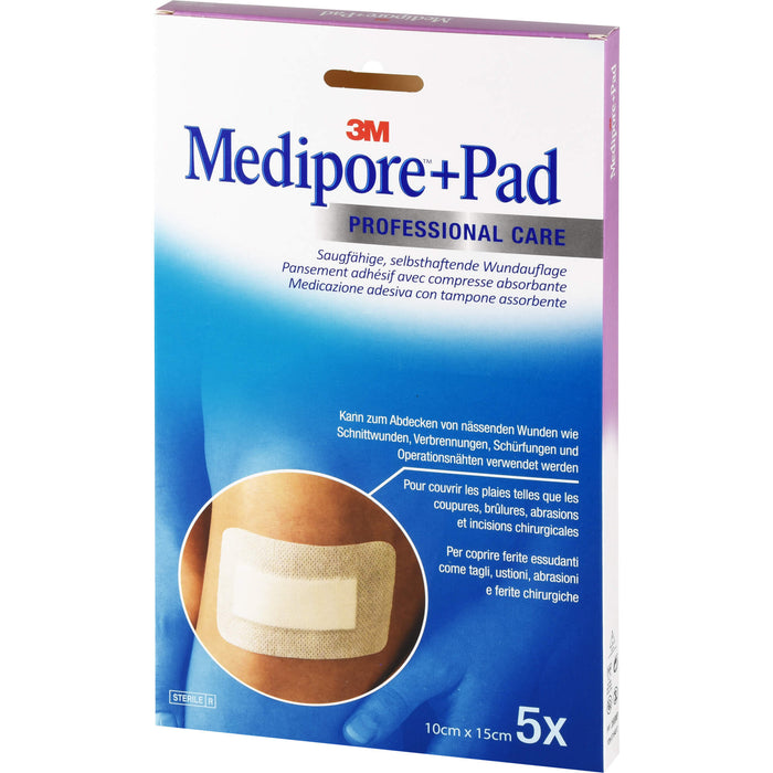 Medipore + Pad 10,0 cm x 15,0 cm, 5 St. Pflaster