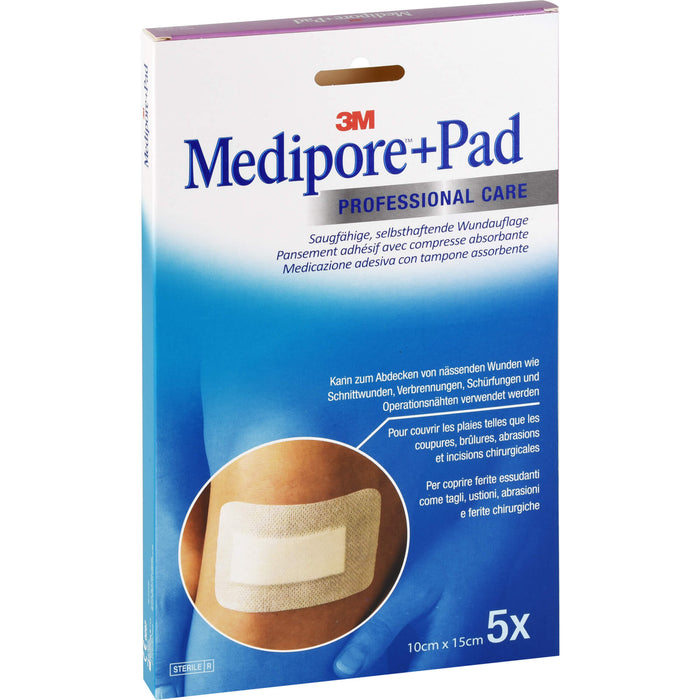 Medipore + Pad 10,0 cm x 15,0 cm, 5 St. Pflaster