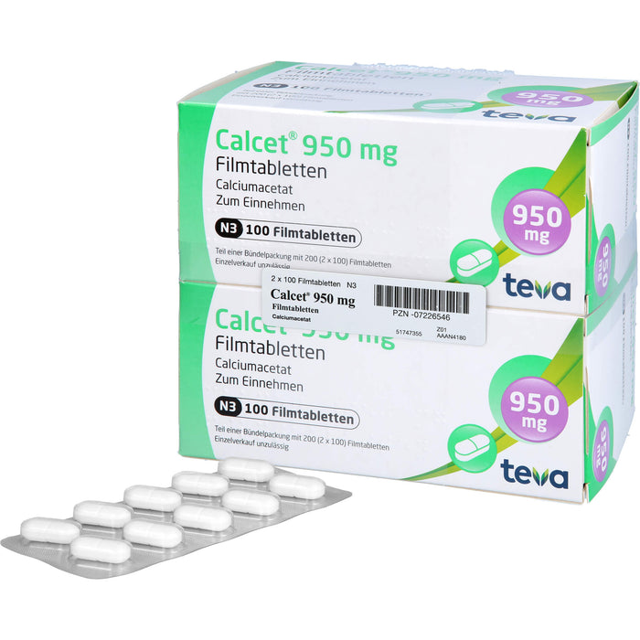 Calcet 950 mg Filmtabletten, 200 St. Tabletten