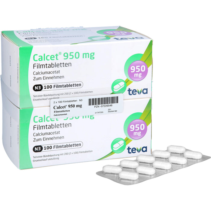 Calcet 950 mg Filmtabletten, 200 St. Tabletten
